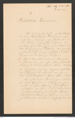 k.k. naturhistorisches Hofmuseum, Intendanzakten 1885-1896 (Hauer), Aktenzahl Z.28/1888, Seite 1